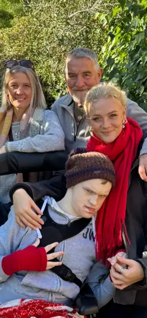 A close up family photo of the Griffiths'